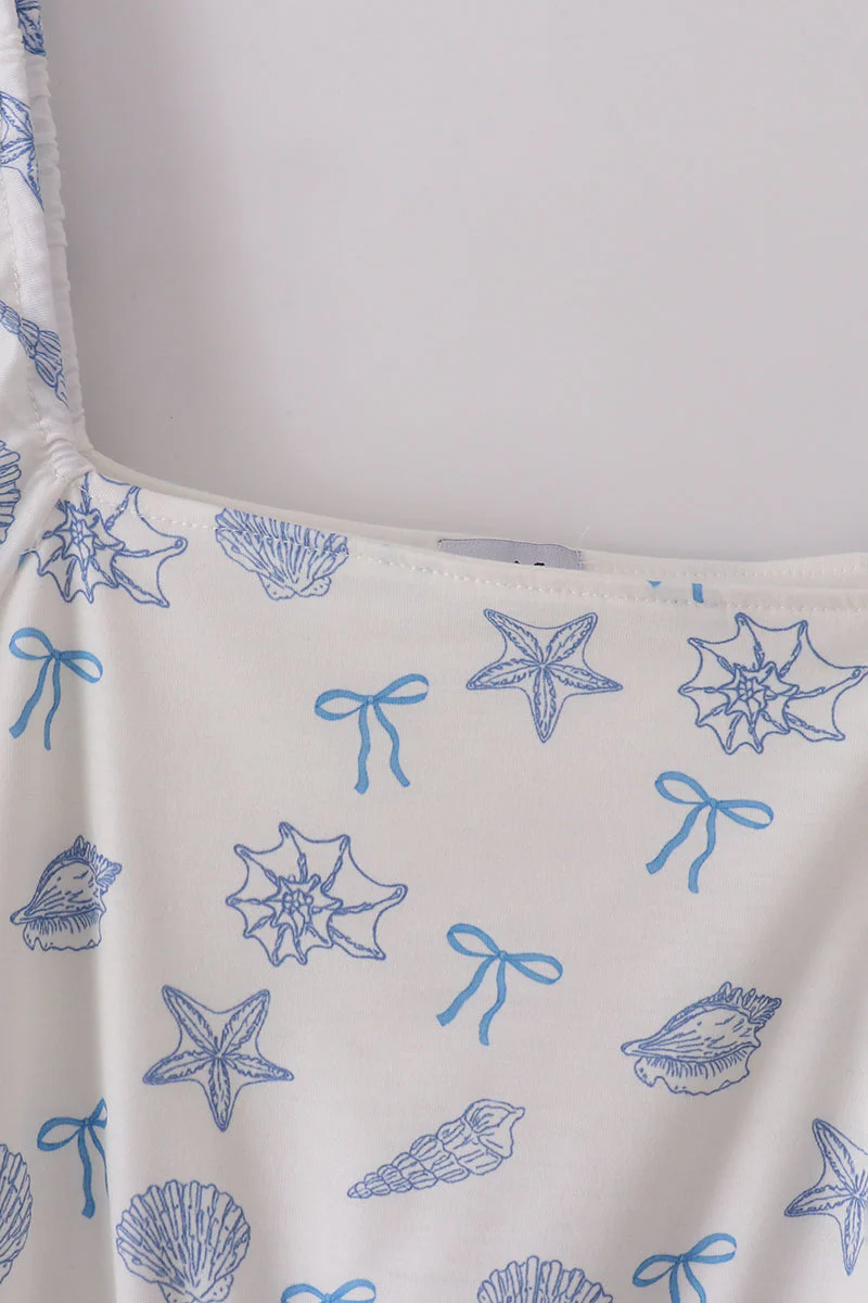 Blue seashell bow mom&me dress - Image 2