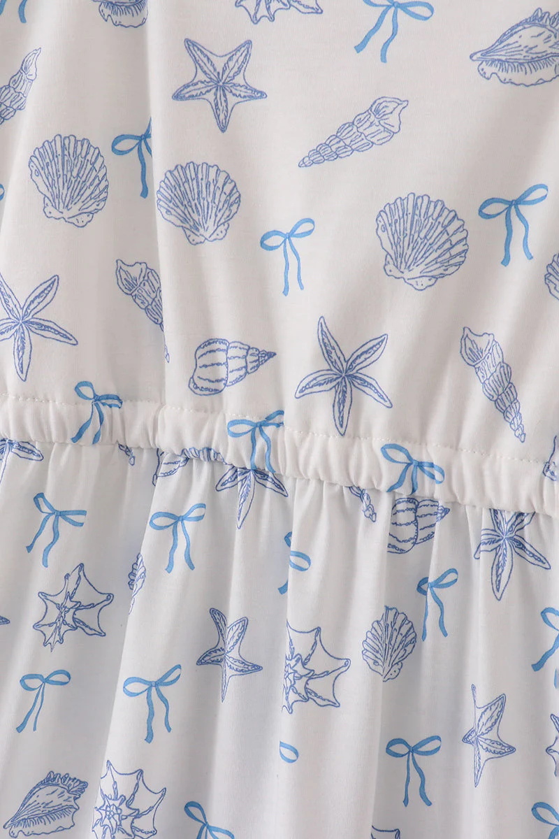 Blue seashell bow mom&me dress - Image 3