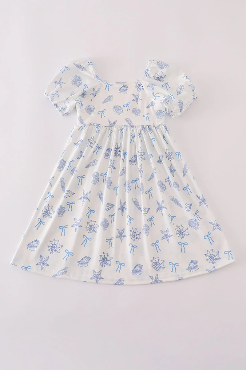 Blue seashell bow mom&me dress - Image 4