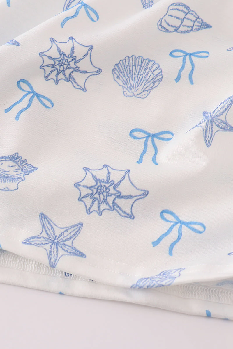 Blue seashell bow mom&me dress - Image 6