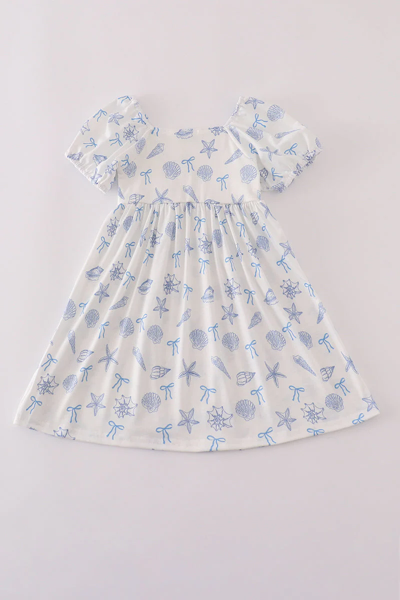 Blue seashell bow mom&me dress - Image 7