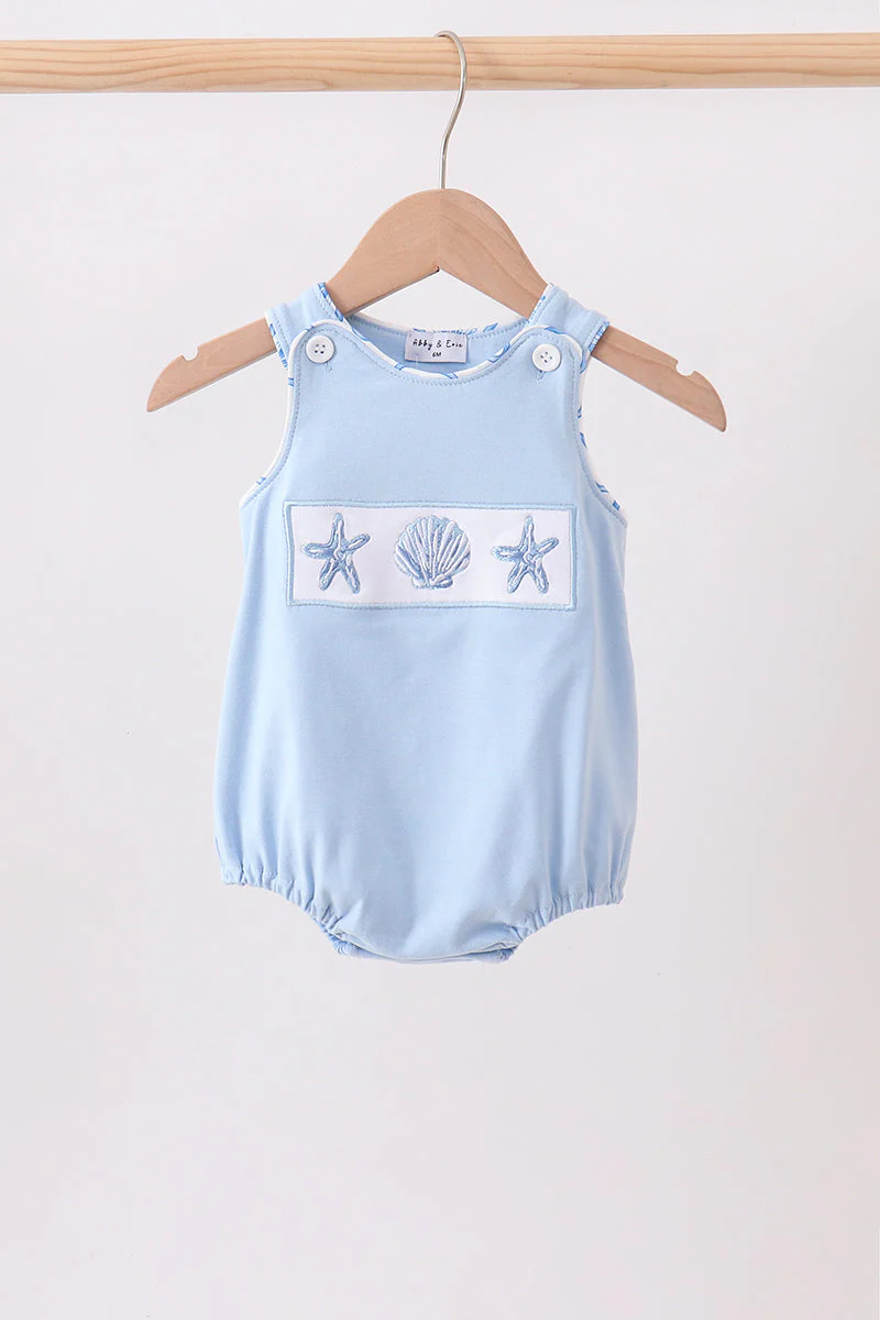 Blue Shells Embroidered Bubble