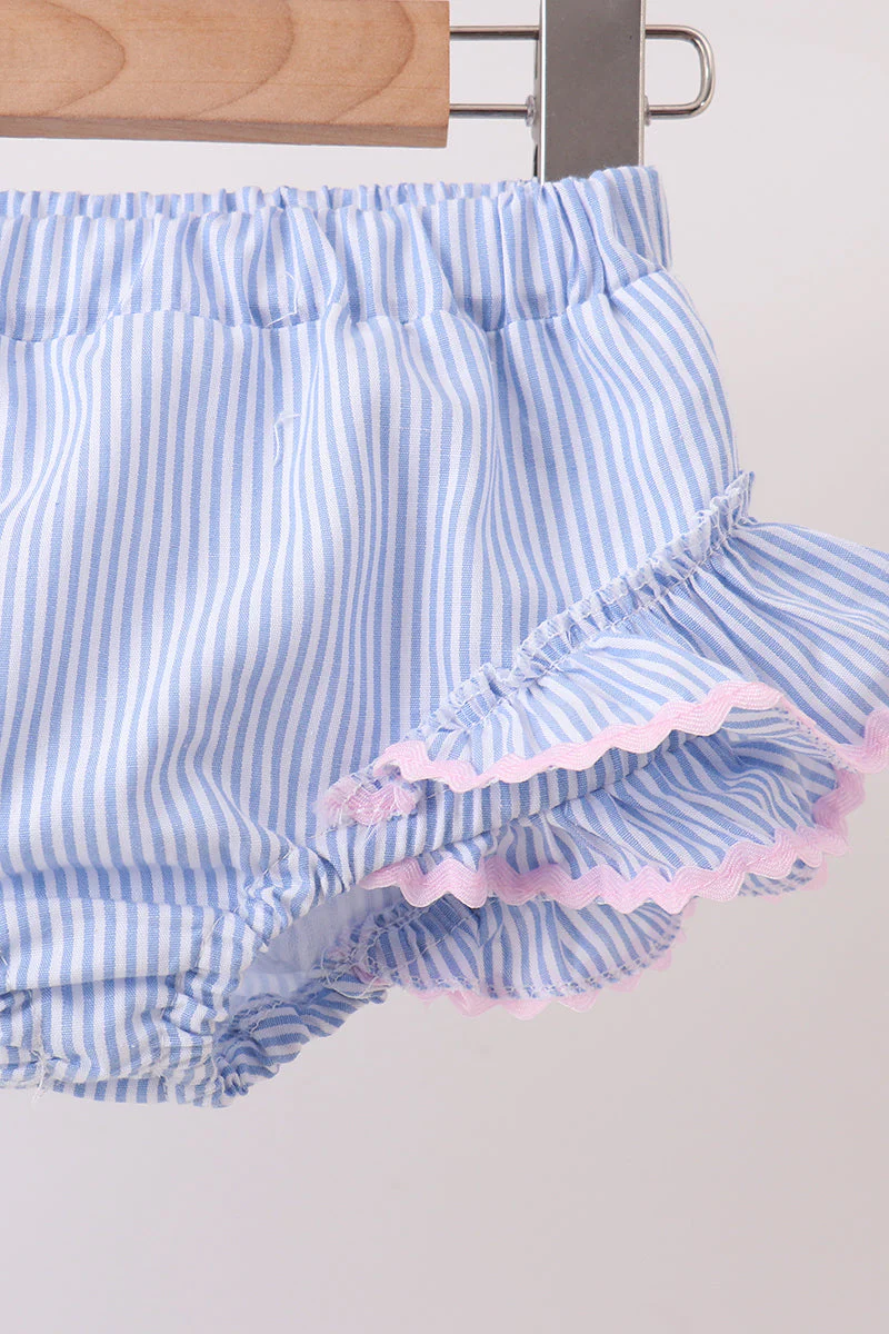 Blue Stripe 2pc Seersucker Swimsuit - Image 3