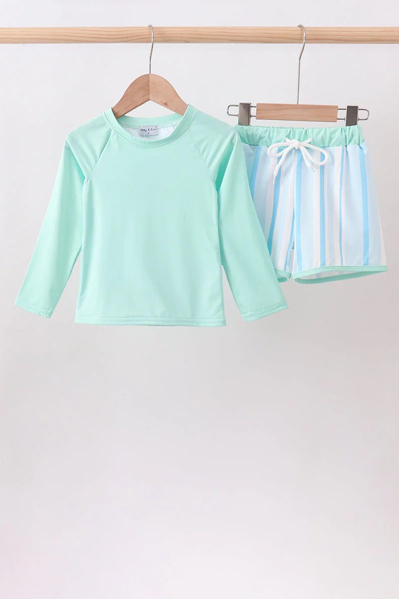 Blue stripe 2pc swimsuit
