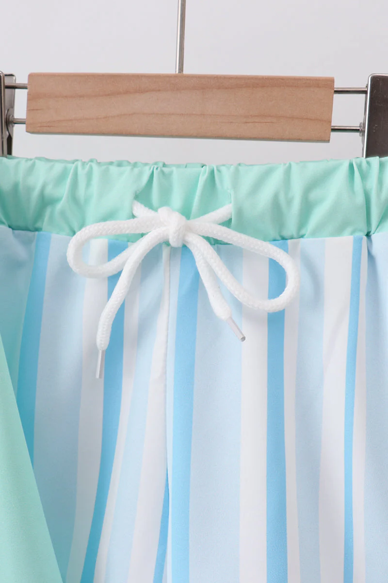 Blue stripe 2pc swimsuit - Image 2