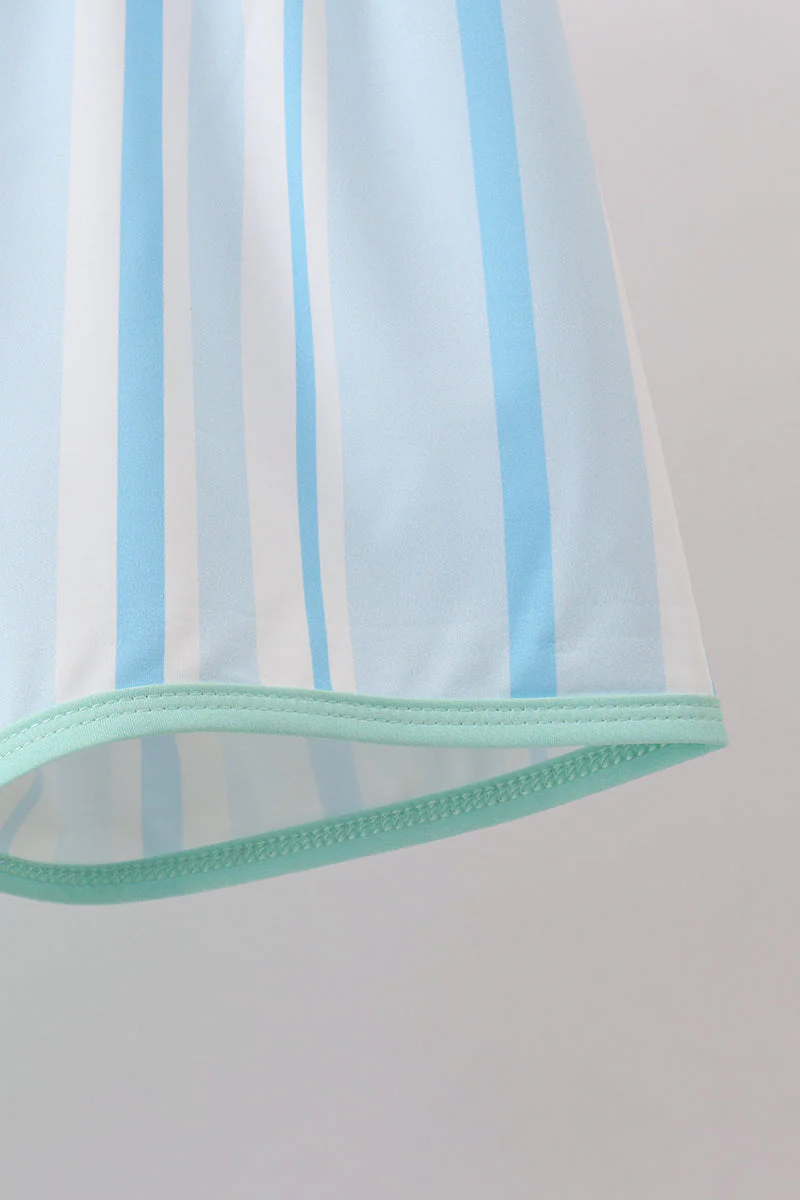 Blue stripe 2pc swimsuit - Image 3