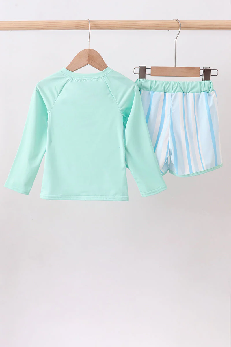 Blue stripe 2pc swimsuit - Image 5