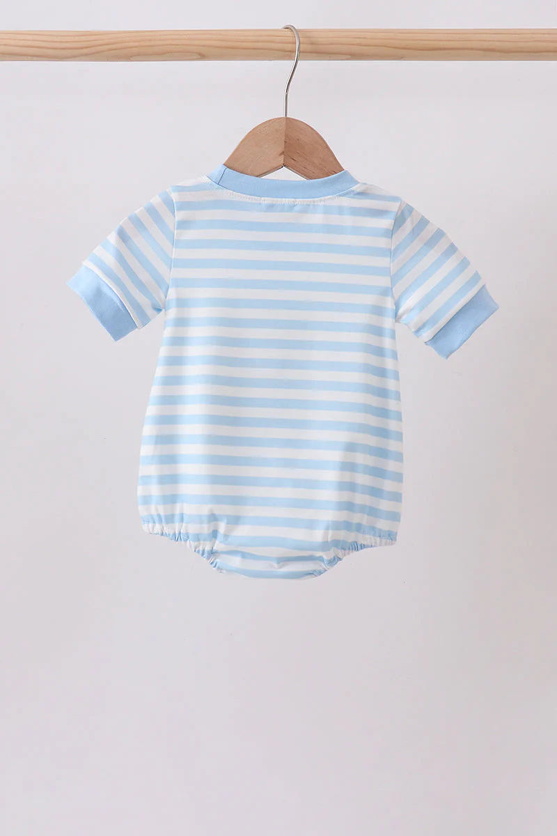 Blue Stripe Apple Book Appliqué Bubble - Image 5