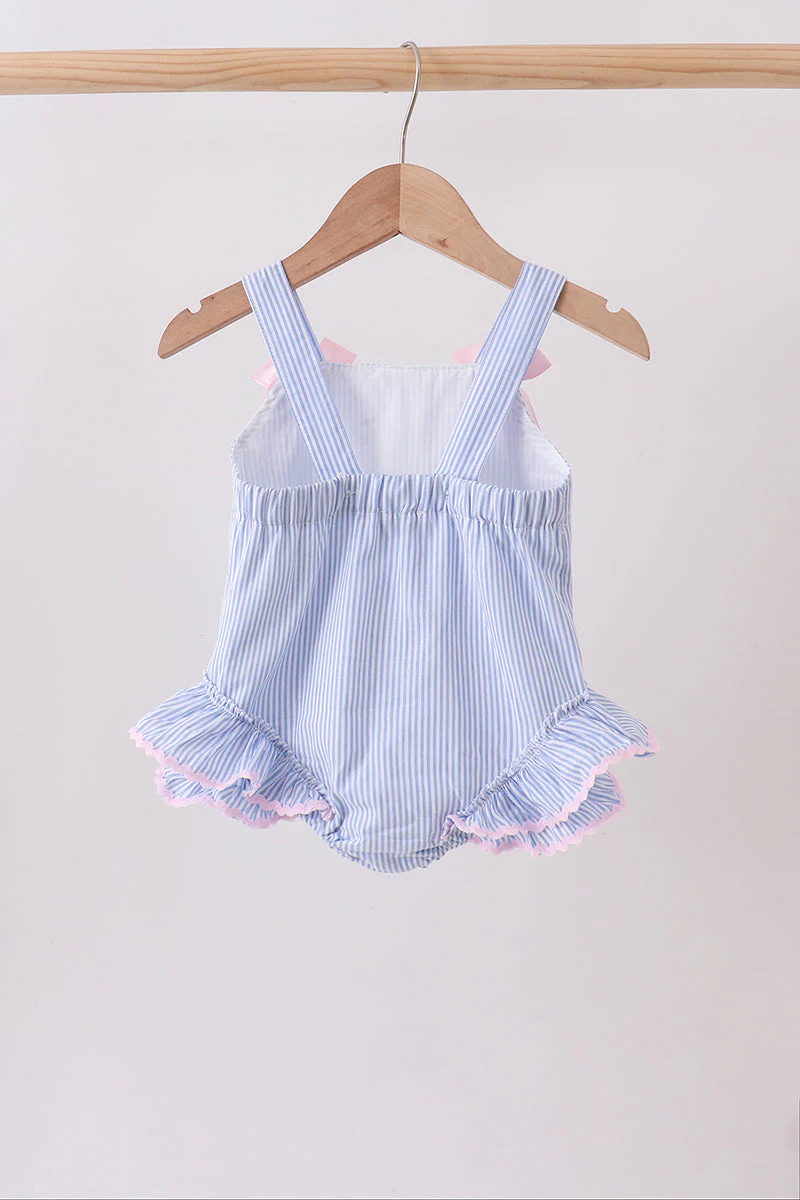 Blue Stripe One-Piece Seersucker Swimsuit - Image 5