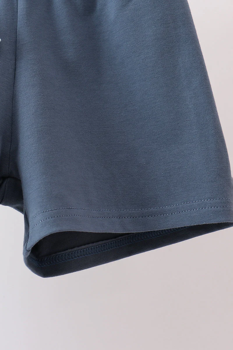 Blue Stripe Shorts Set - Image 4