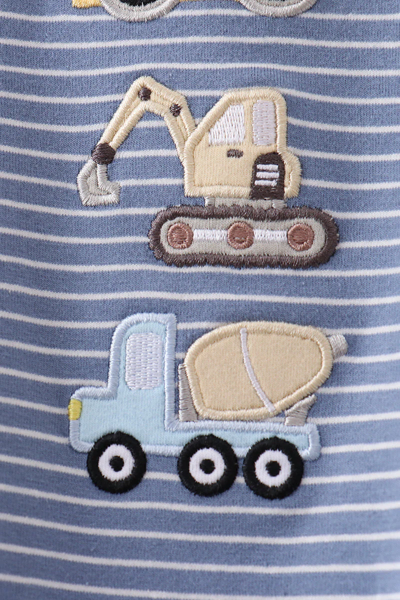 Blue stripe truck embroidery bubble - Image 3