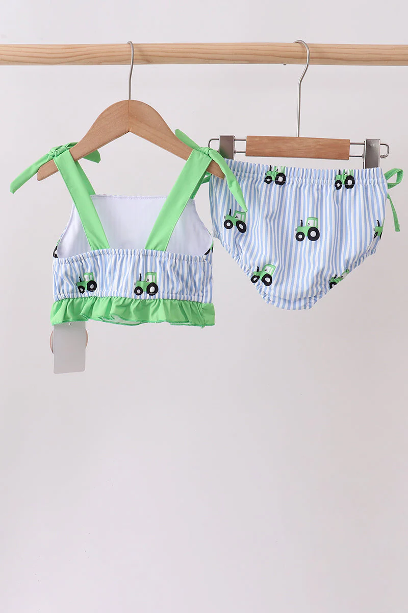 Blue Tractor Stripe UPF Swim Set - Image 5