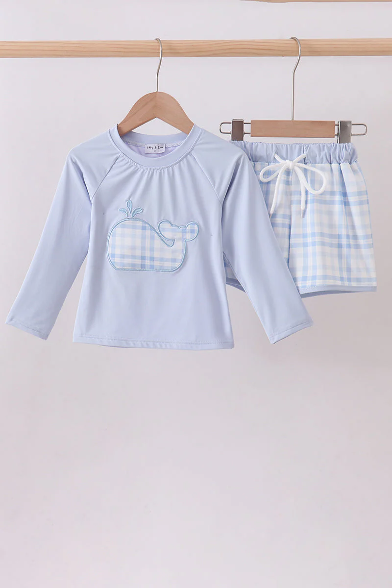 Blue Whale Applique 2pc Swimsuit