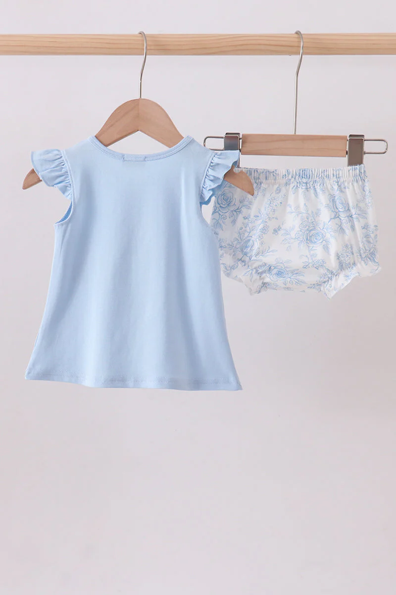 Blue Whale Applique Bloomer Set - Image 4