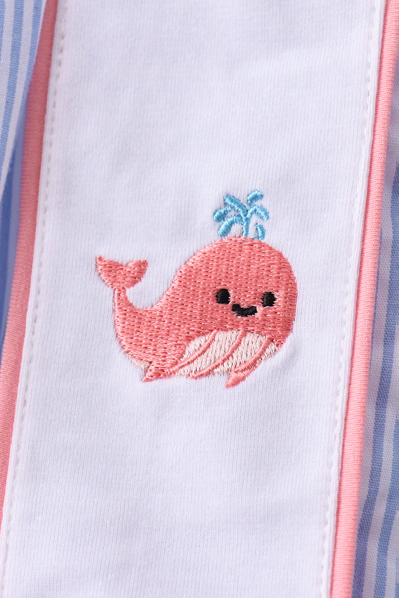 Blue Whale Smocked Seersucker Shorts Set - Image 3