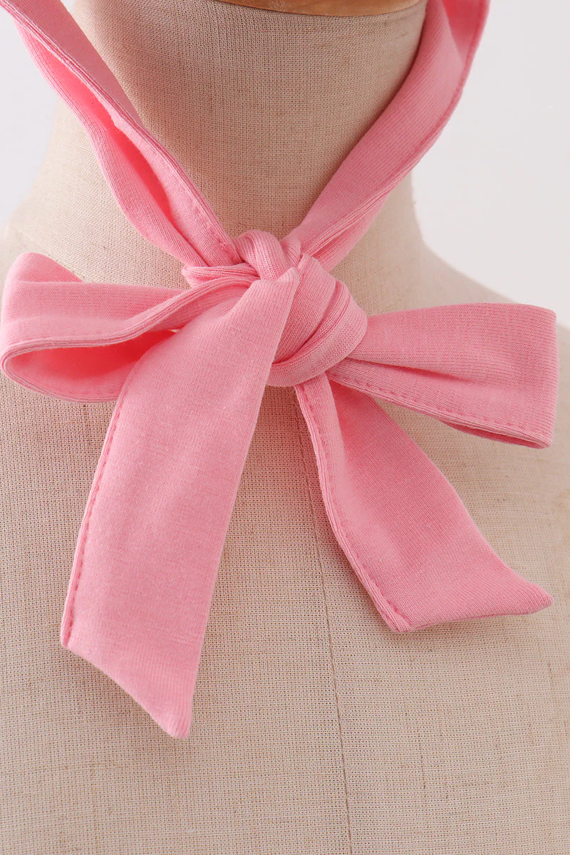 Blush floral ruffle bow bonnet - Image 3