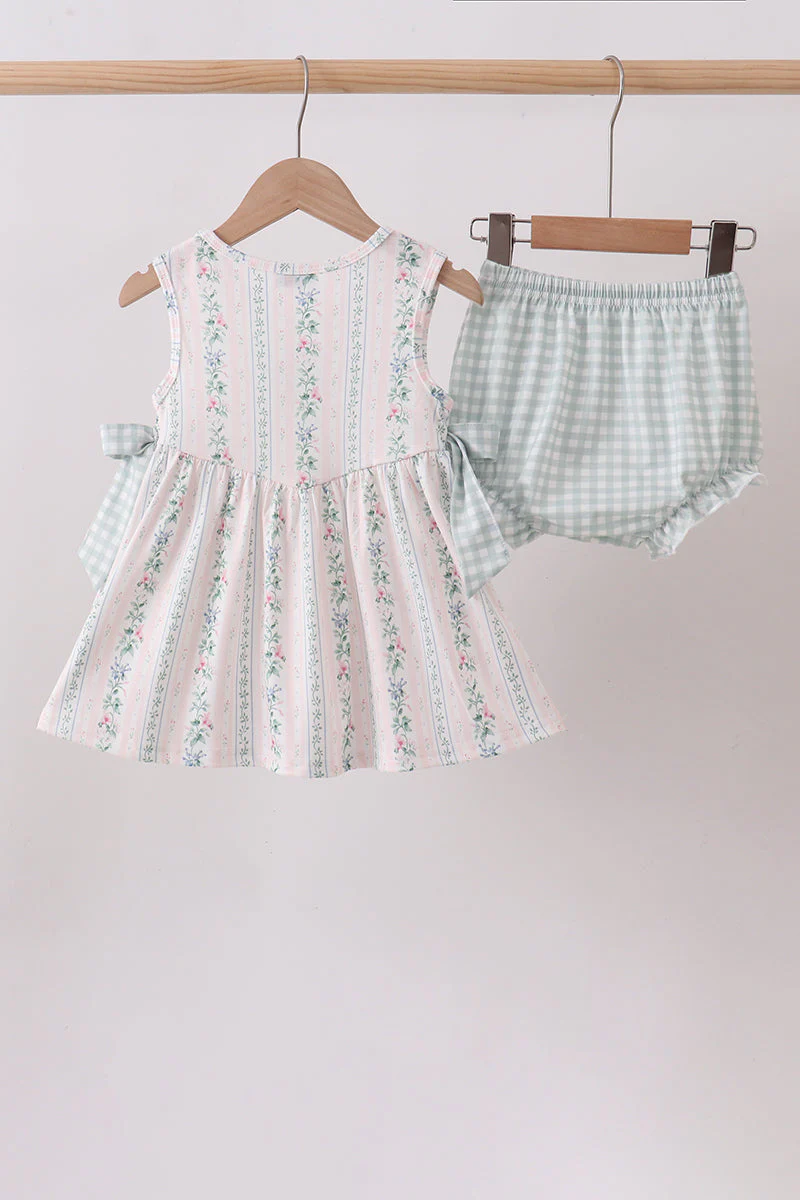 Bow Floral Applique Bloomer Set - Image 5