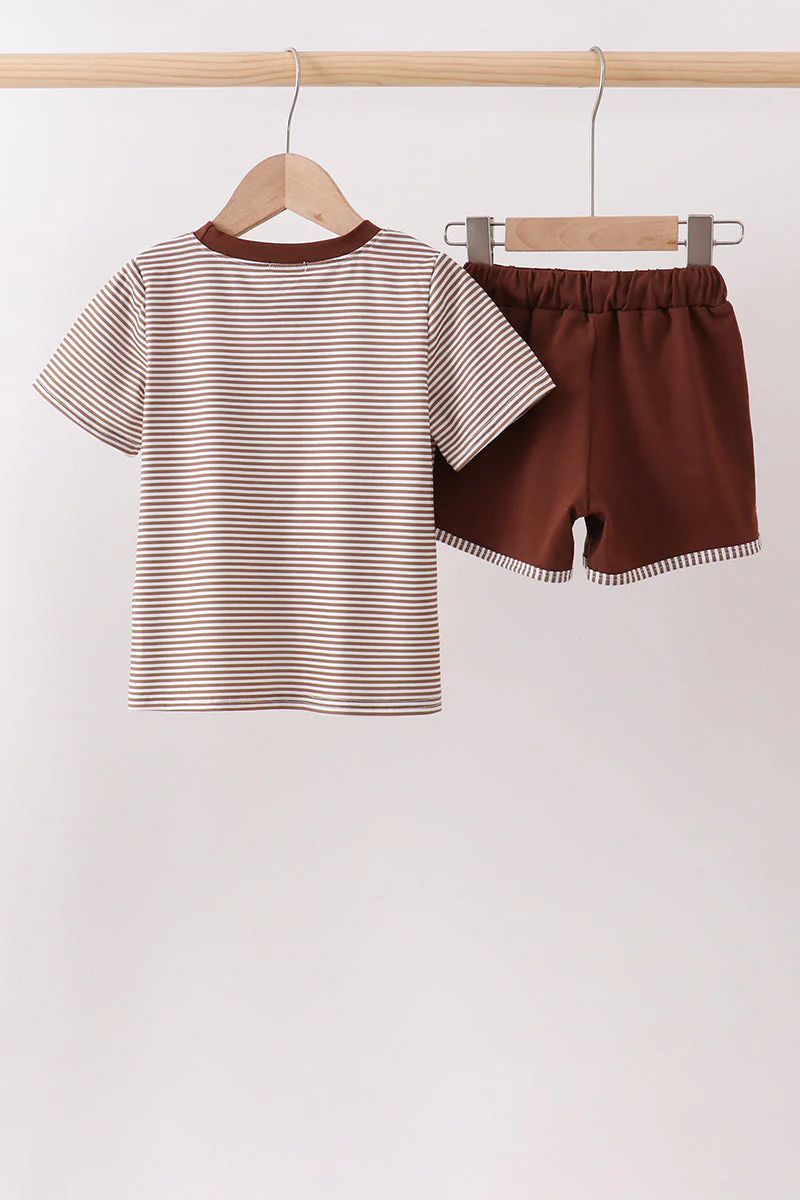 Brown Bear Stripe Embroidered Set - Image 5