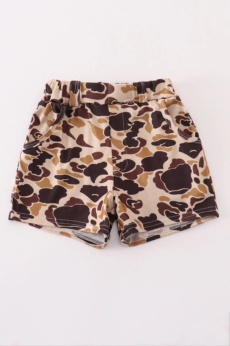 Brown camouflage print dad&me shorts - Image 4
