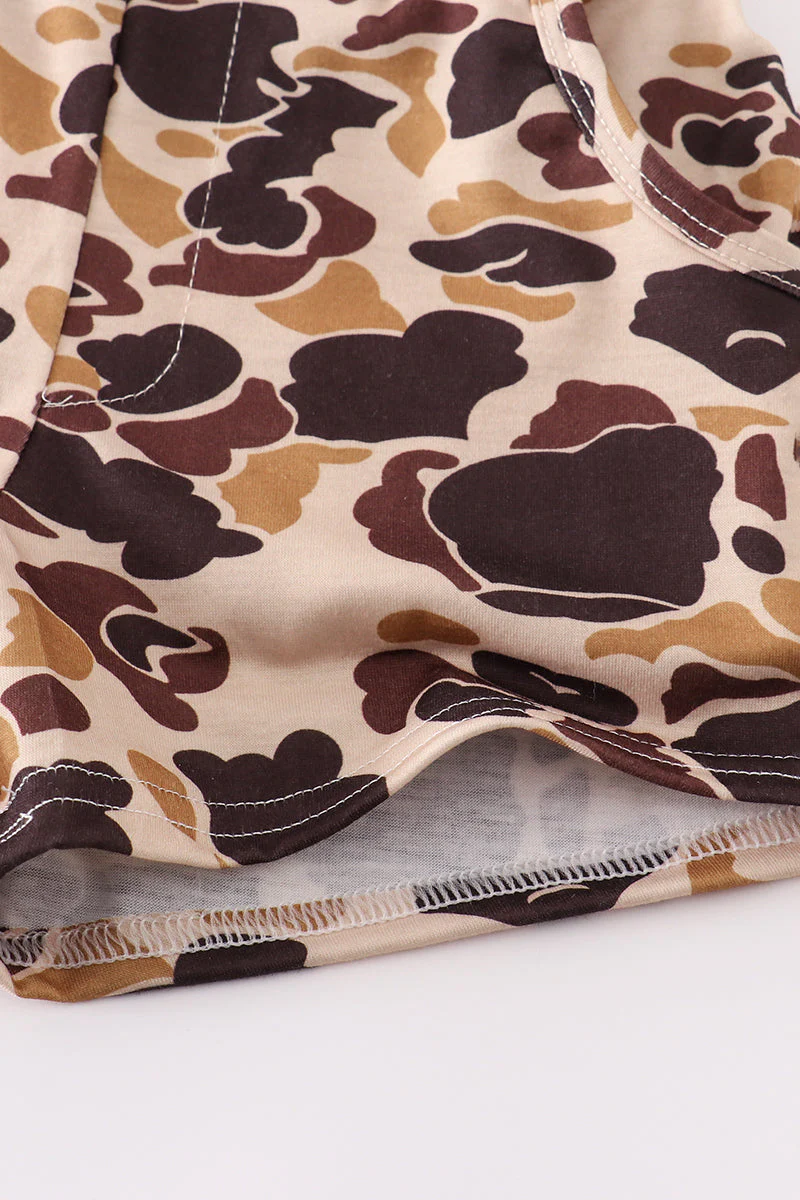 Brown camouflage print dad&me shorts - Image 6