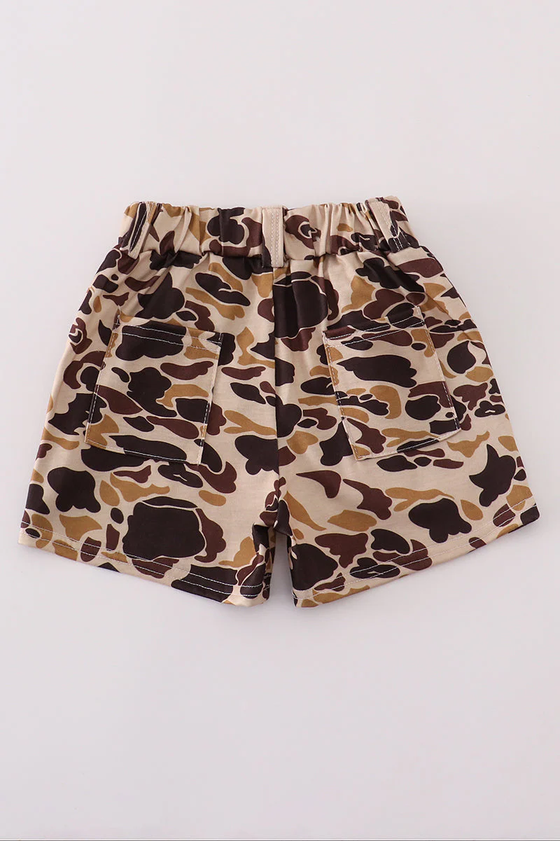 Brown camouflage print dad&me shorts - Image 7