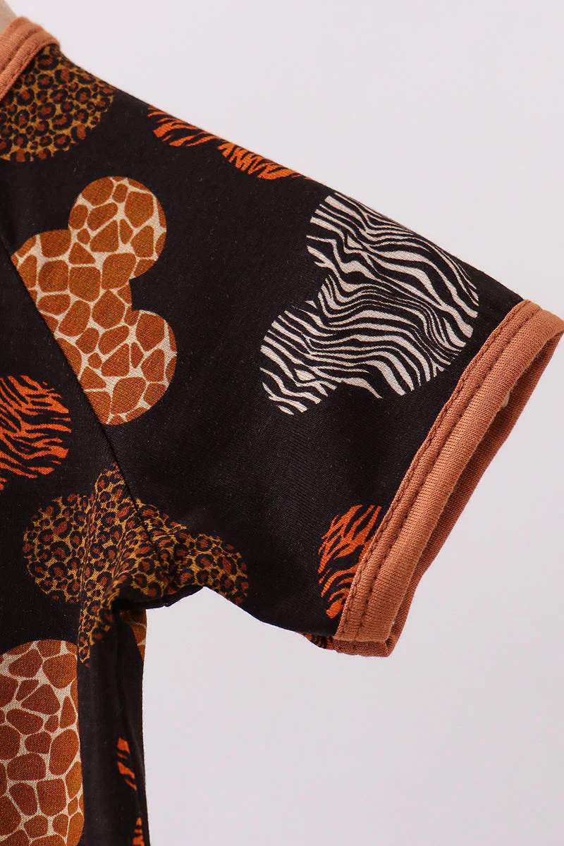 Brown character bamboo romper - Image 2