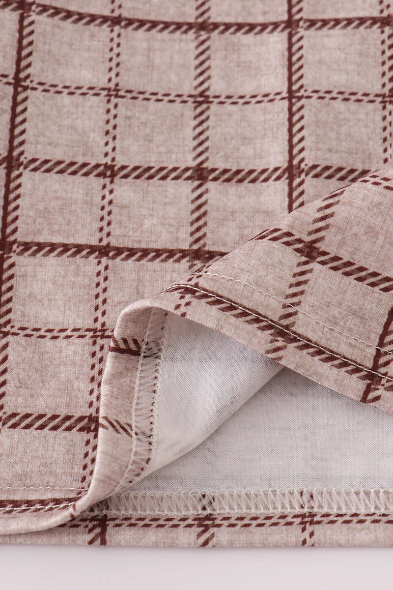 Brown plaid bloomer set - Image 2