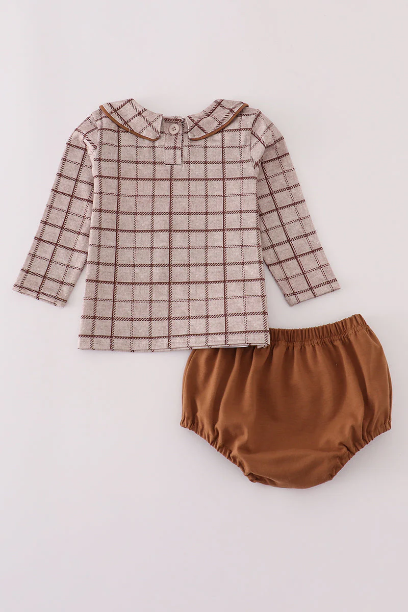 Brown plaid bloomer set - Image 5