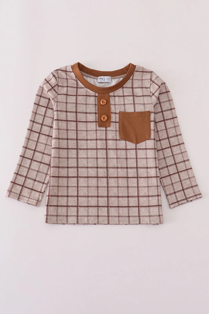Brown plaid top