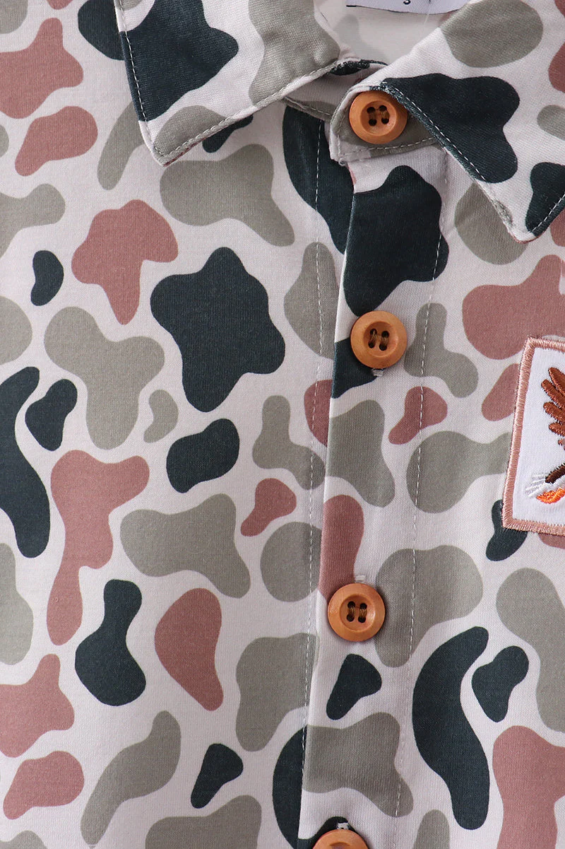 Camo Duck Embroidered Button Down Shirt - Image 2