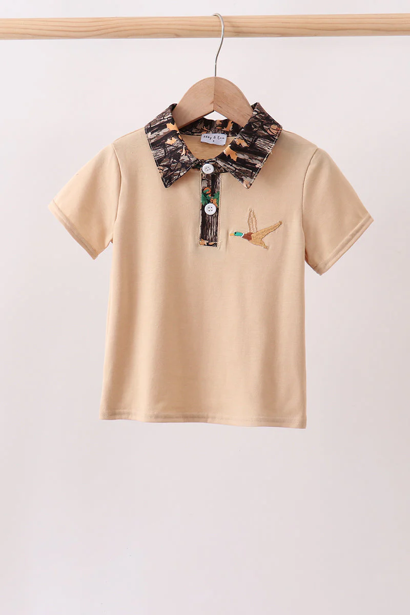 Camo Duck Embroidered Top