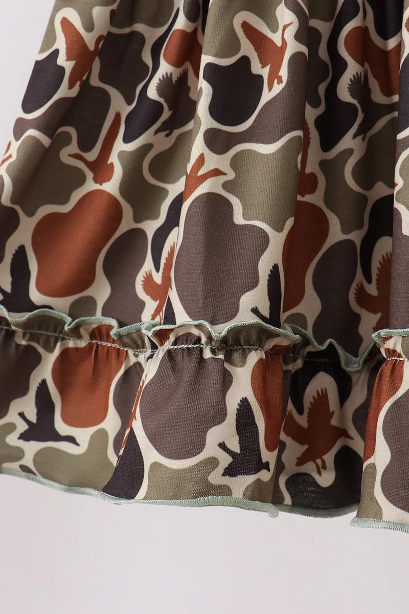 Camo Hunting Embroidered Ruffle Shorts Set - Image 2