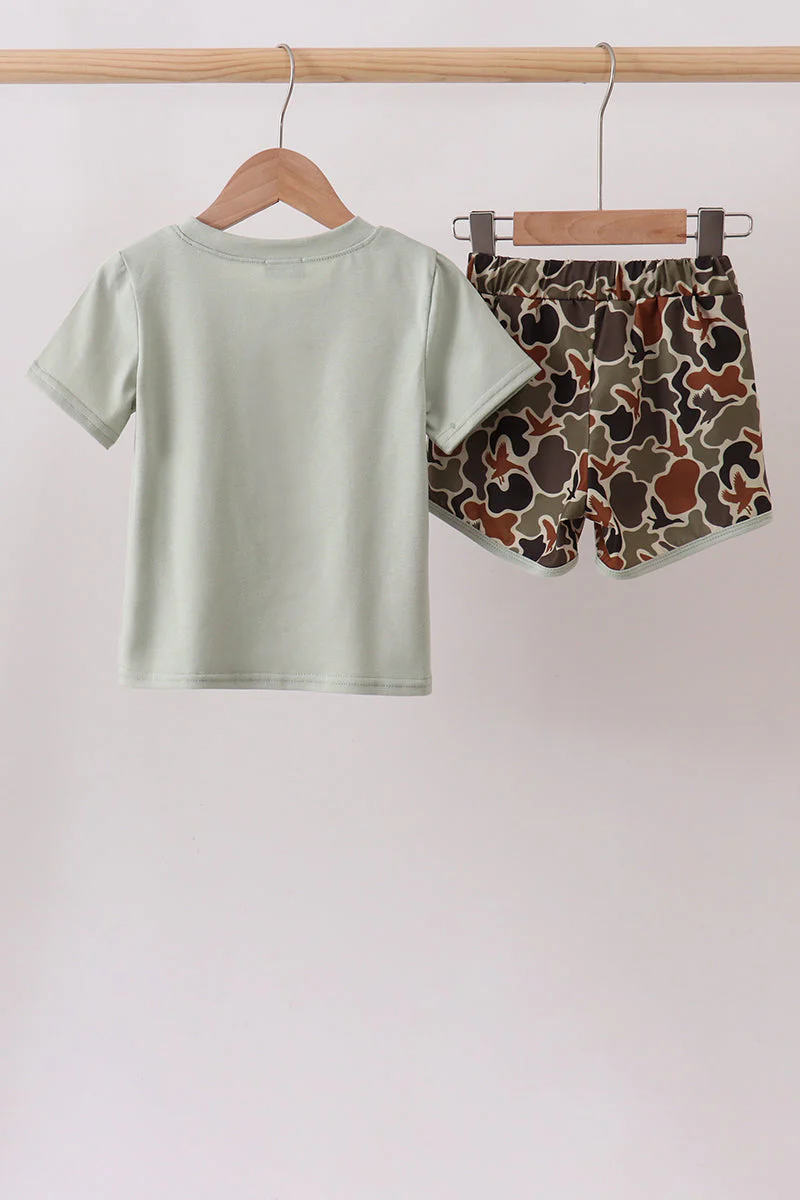 Camo Hunting Embroidered Shorts Set - Image 6