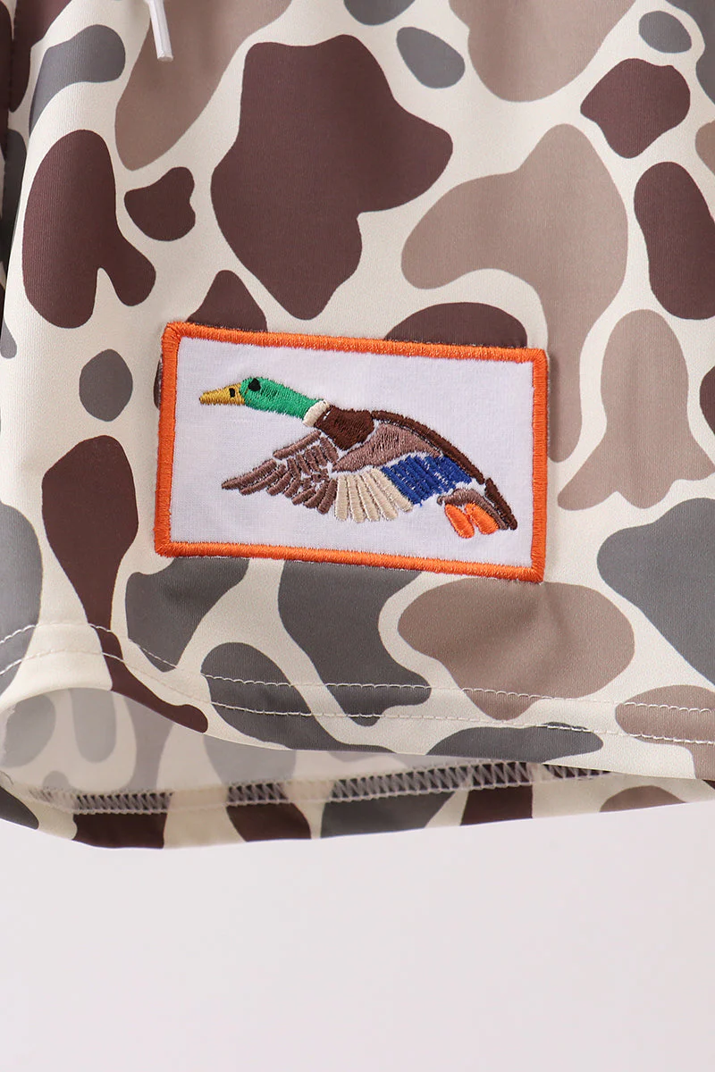 Camo Mallard Embroidered UPF Swim Trunks - Image 3