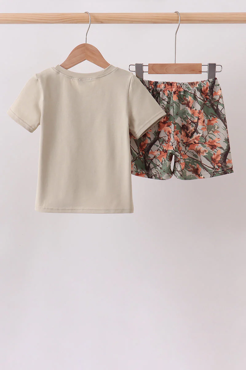 Camo Wildlife Embroidered Shorts Set - Image 6