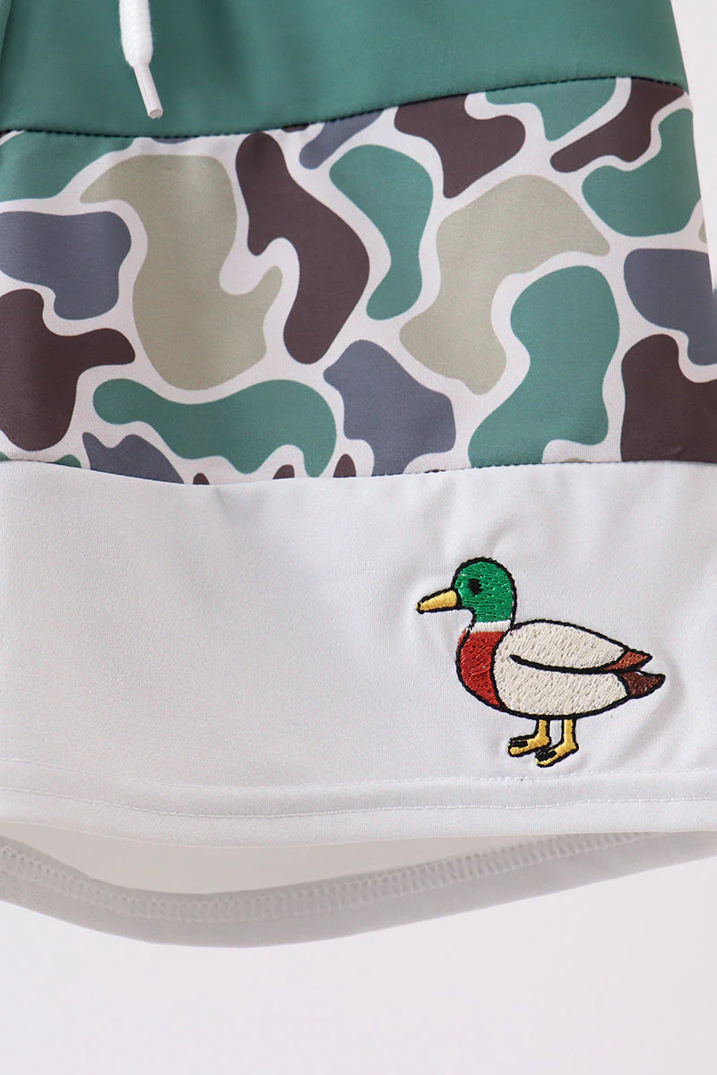 Camouflage duck embroidery swim trunks - Image 3