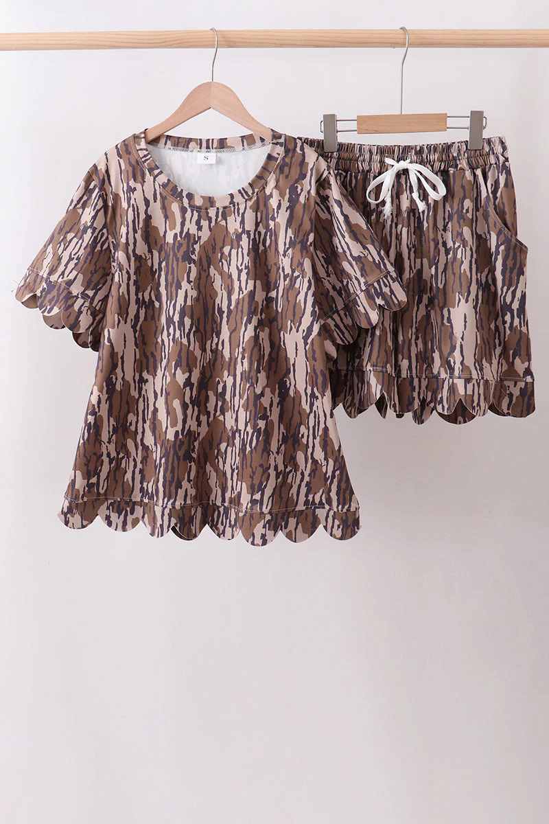 Camouflage scalloped mom&me shorts set - Image 3