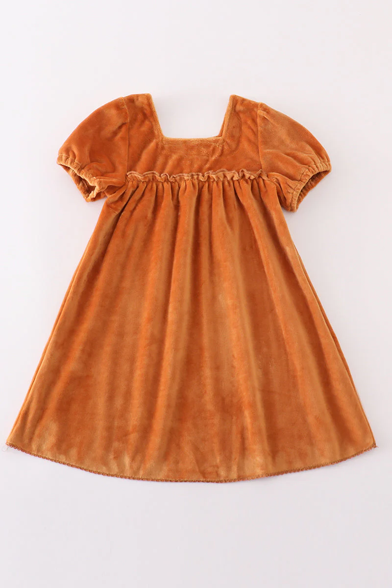 Caramel velvet mom&me dress - Image 2