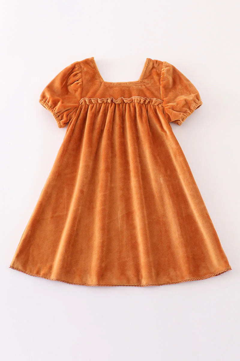 Caramel velvet mom&me dress - Image 4
