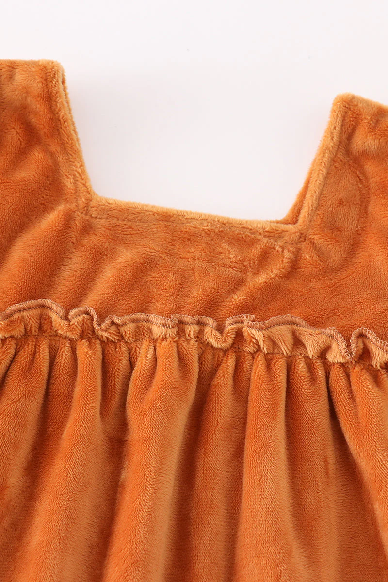 Caramel velvet mom&me dress - Image 6
