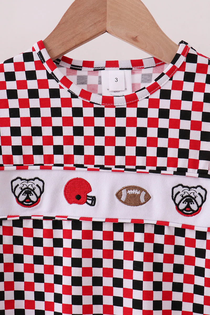 Checkered Georgia dog embroidery top - Image 2