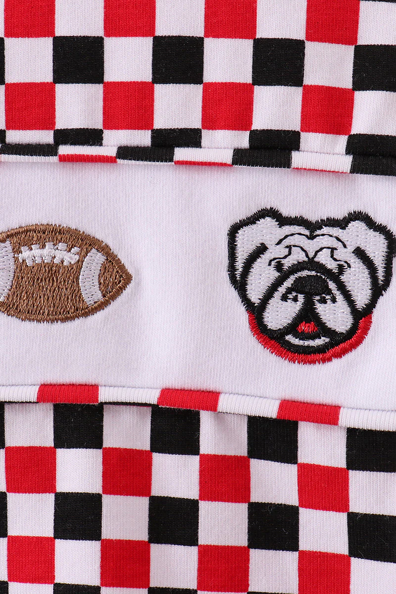 Checkered Georgia dog embroidery top - Image 3