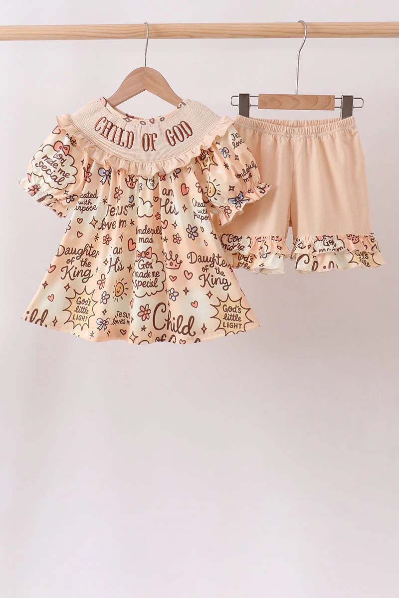 Child of God Smocked Ruffle Shorts Set