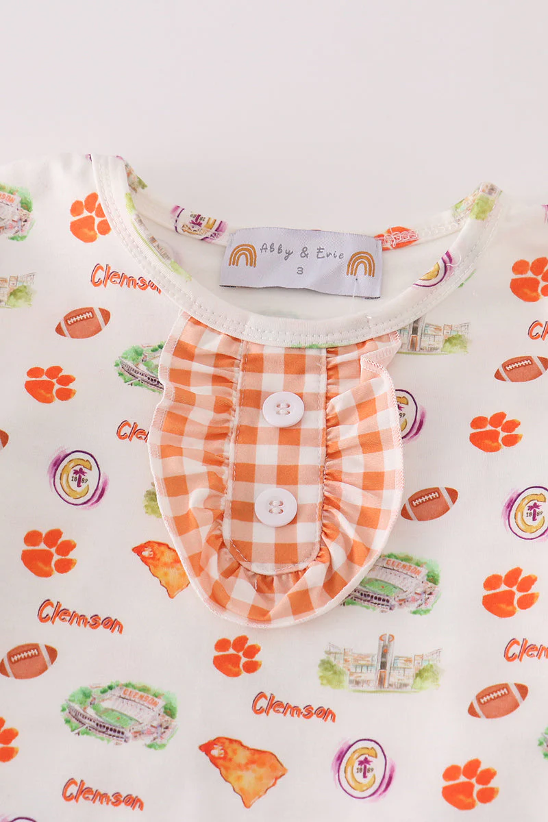 Clemson football baby girl pajamas set - Image 2