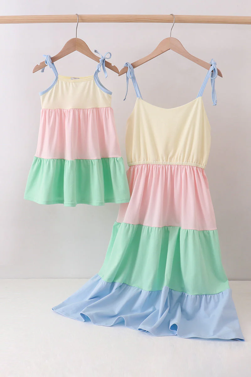Color block tiered mom&me dress