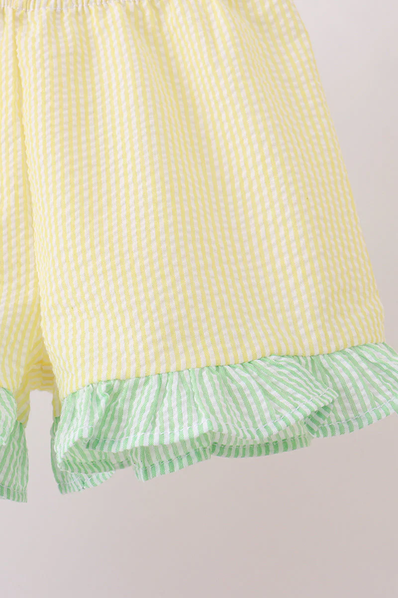 Colorblock ruffle shorts set - Image 5
