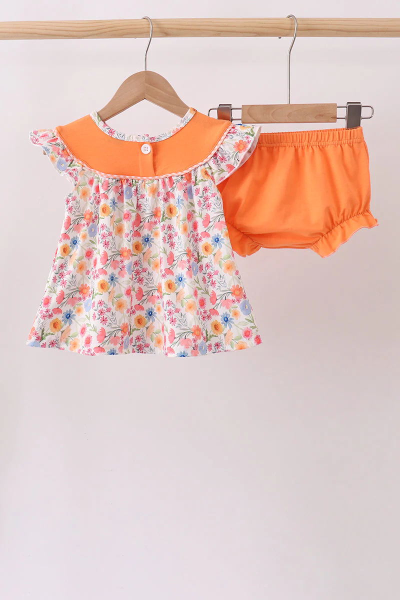 Coral Jesus Loves me Embroidered Floral Bloomer Set - Image 5