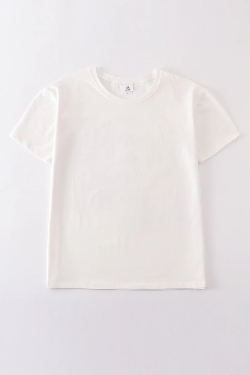 Cream blank basic t-shirt Adult Kids and baby bubble - Image 12