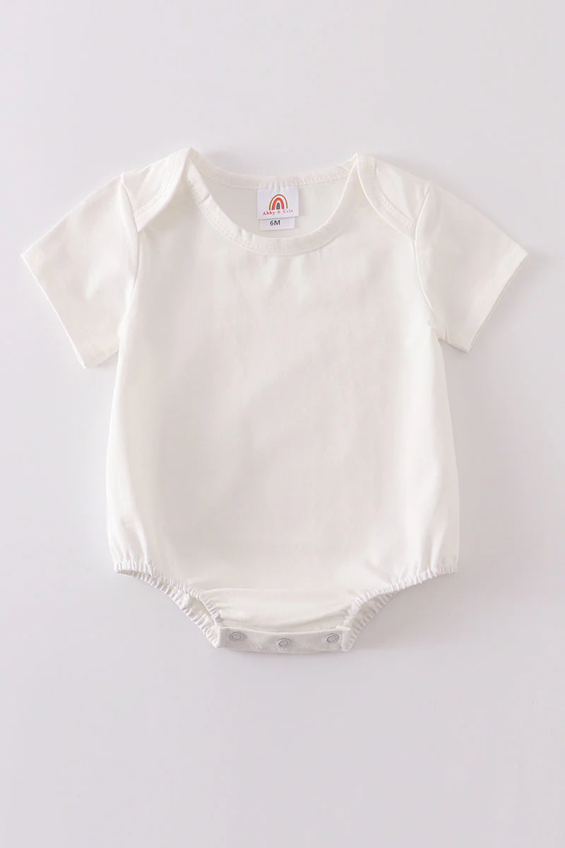 Cream blank basic t-shirt Adult Kids and baby bubble - Image 2