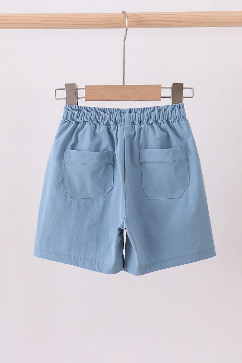 Dusty blue pocket performance shorts - Image 6
